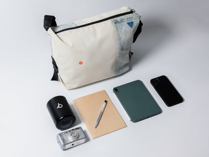 "Denim Square" Patchwork Crossbody Bag